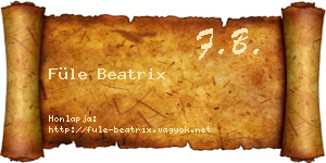 Füle Beatrix névjegykártya