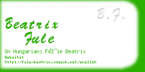 beatrix fule business card